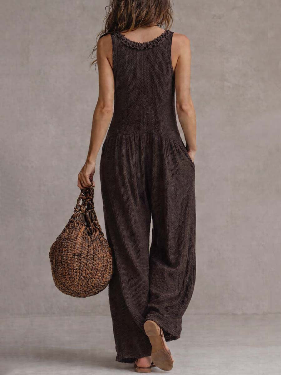 Melia | Vintage Ruffle Knit Jumpsuit