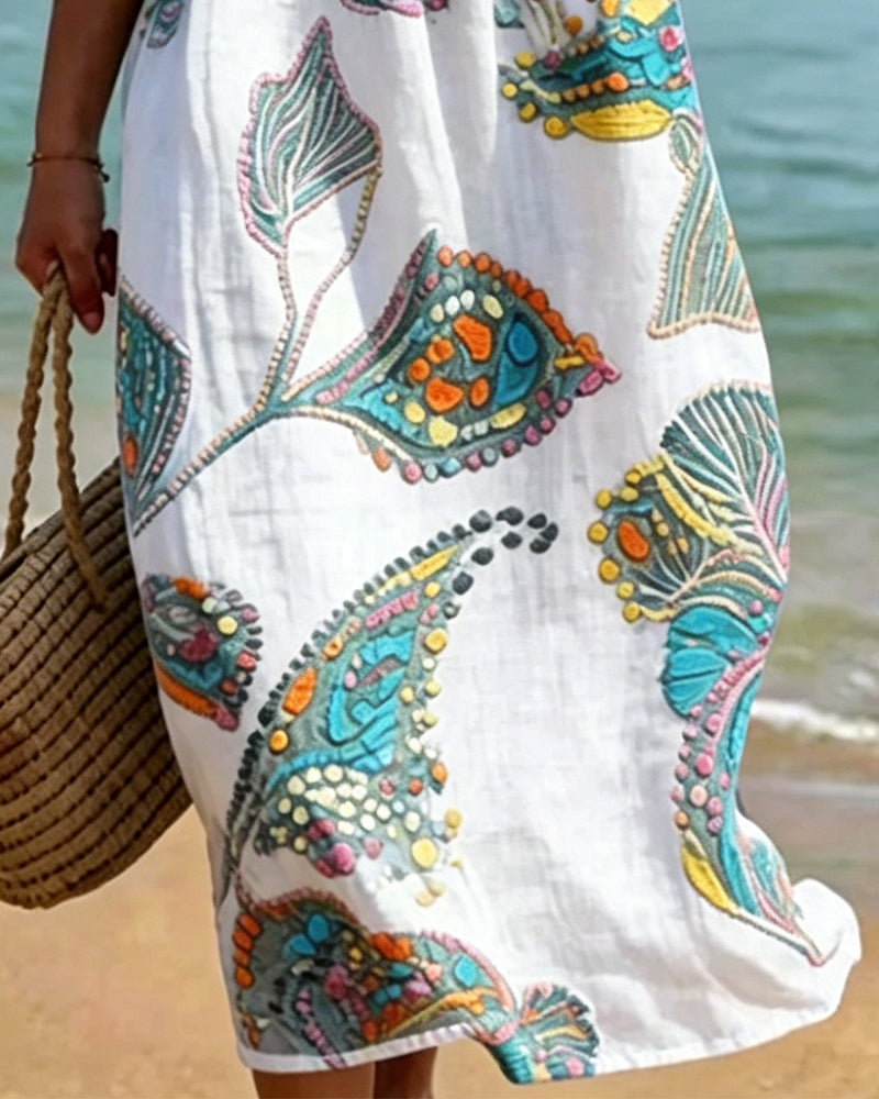 Melia | Margot Printed Gathered Midi Dress