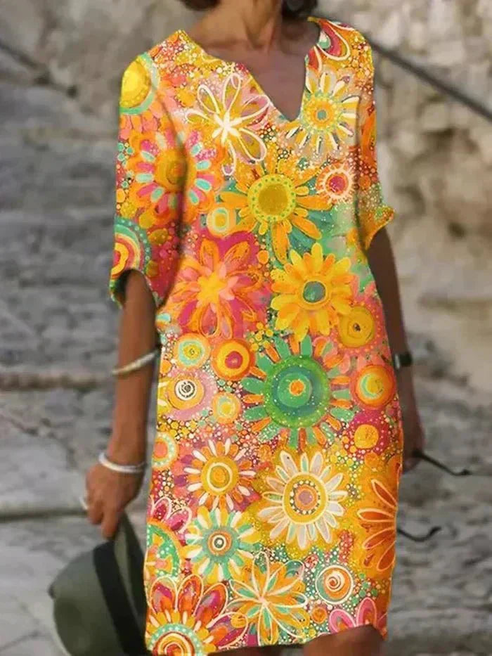 Melia | Nira Vibrant Floral Midi Dress