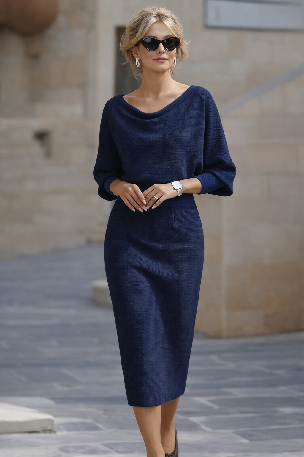 Melia | Lydia Draped Batwing Midi Dress