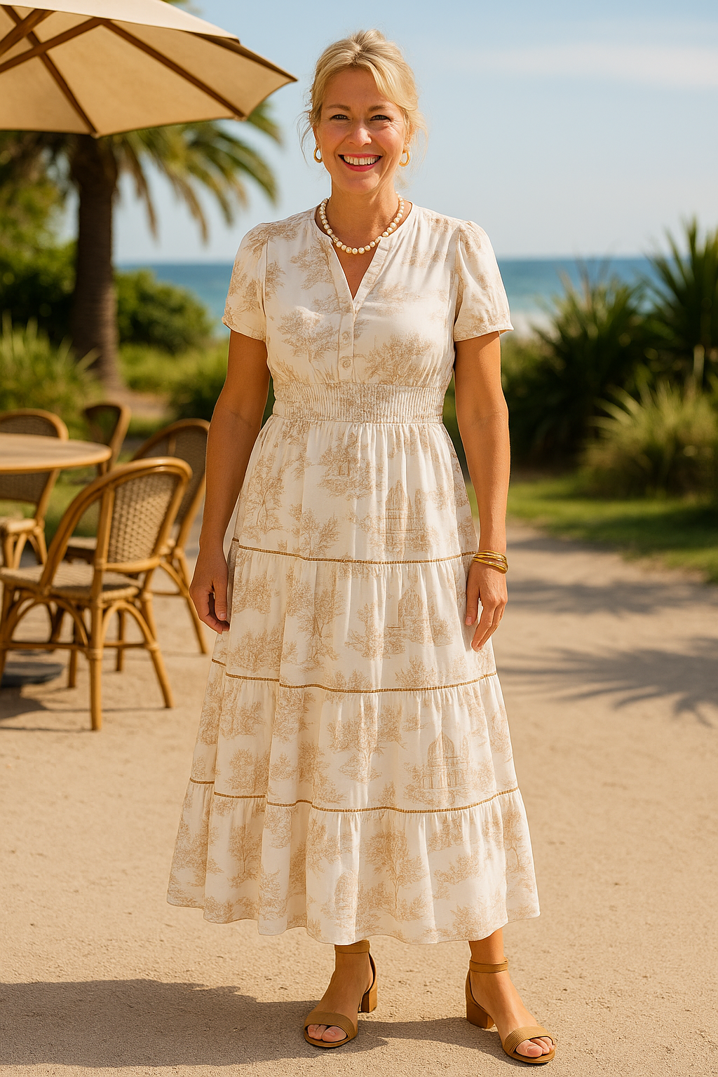 Melia | Marcelline Timeless Toile Maxi Dress
