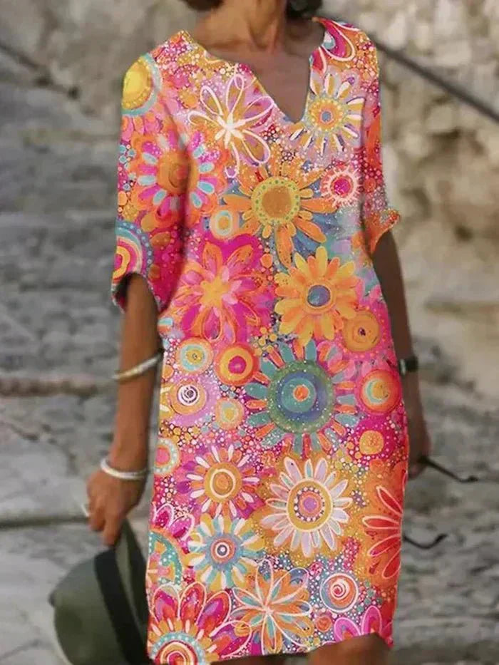 Melia | Nira Vibrant Floral Midi Dress