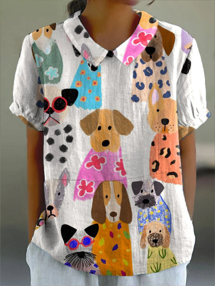 Melia | Tilly Dog Print Shirt