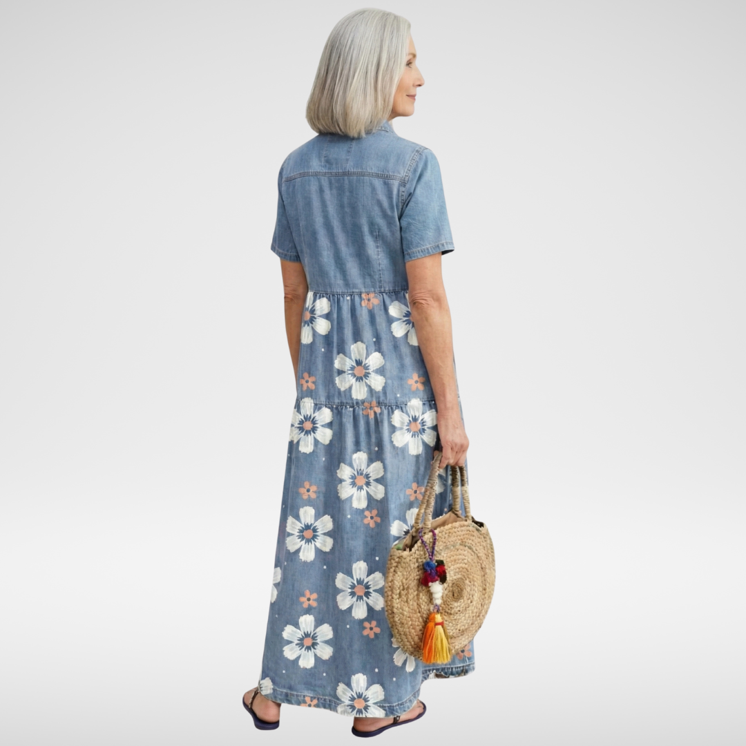Melia | Kirra Denim Flower Dress