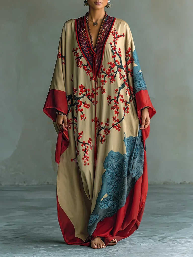 Melia | Japanese Plum Blossom Maxi Dress