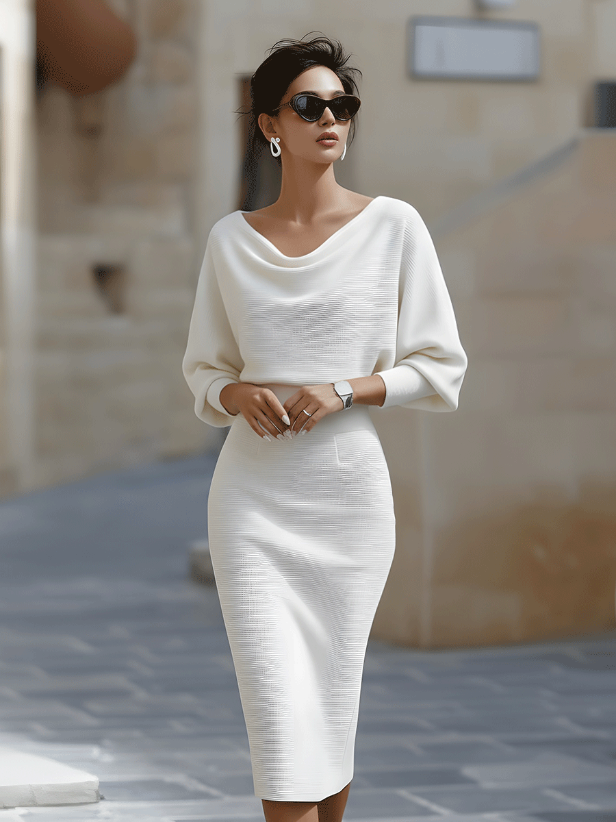 Melia | Lydia Draped Batwing Midi Dress