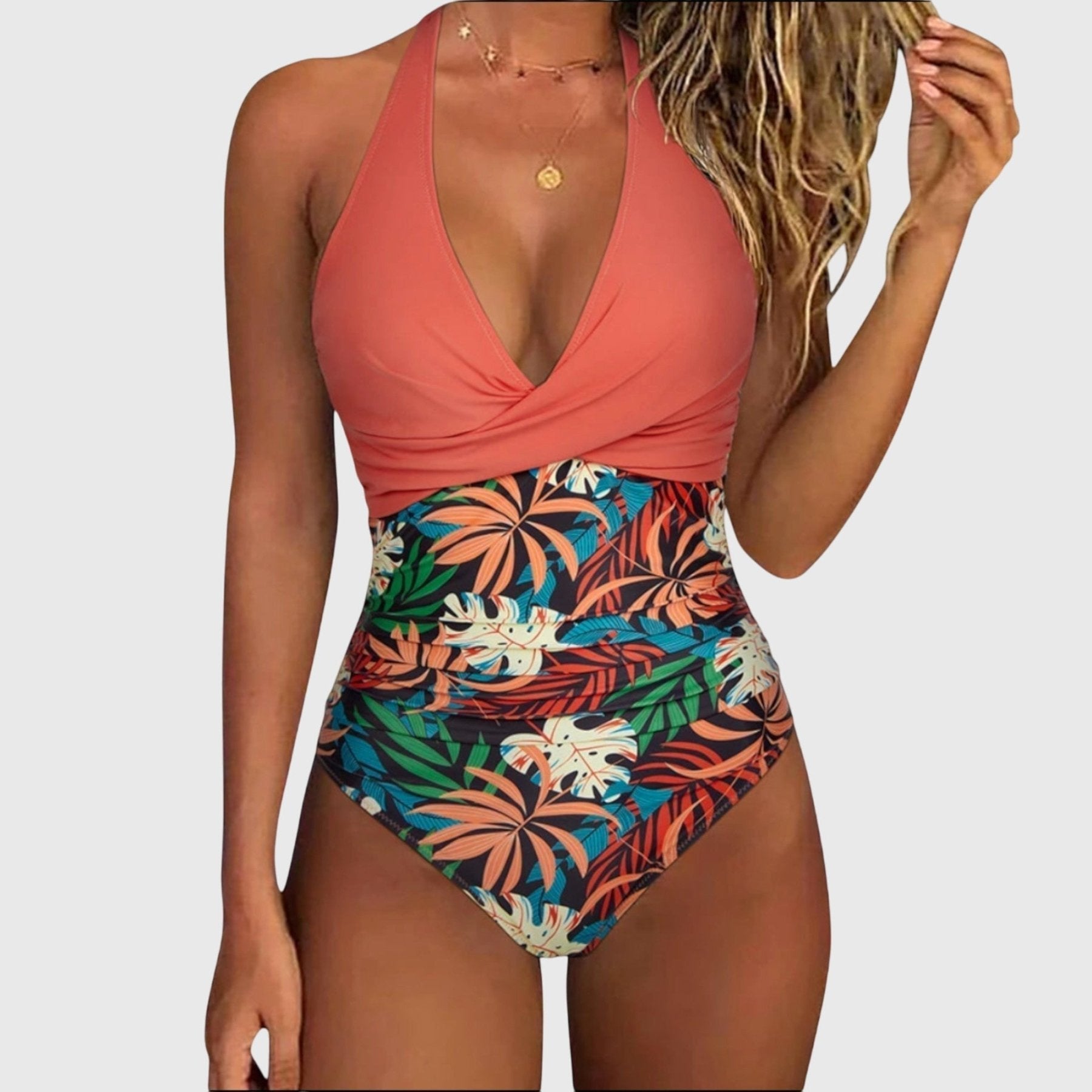 Melia | Flore V-Neck Elegant Swimsuit