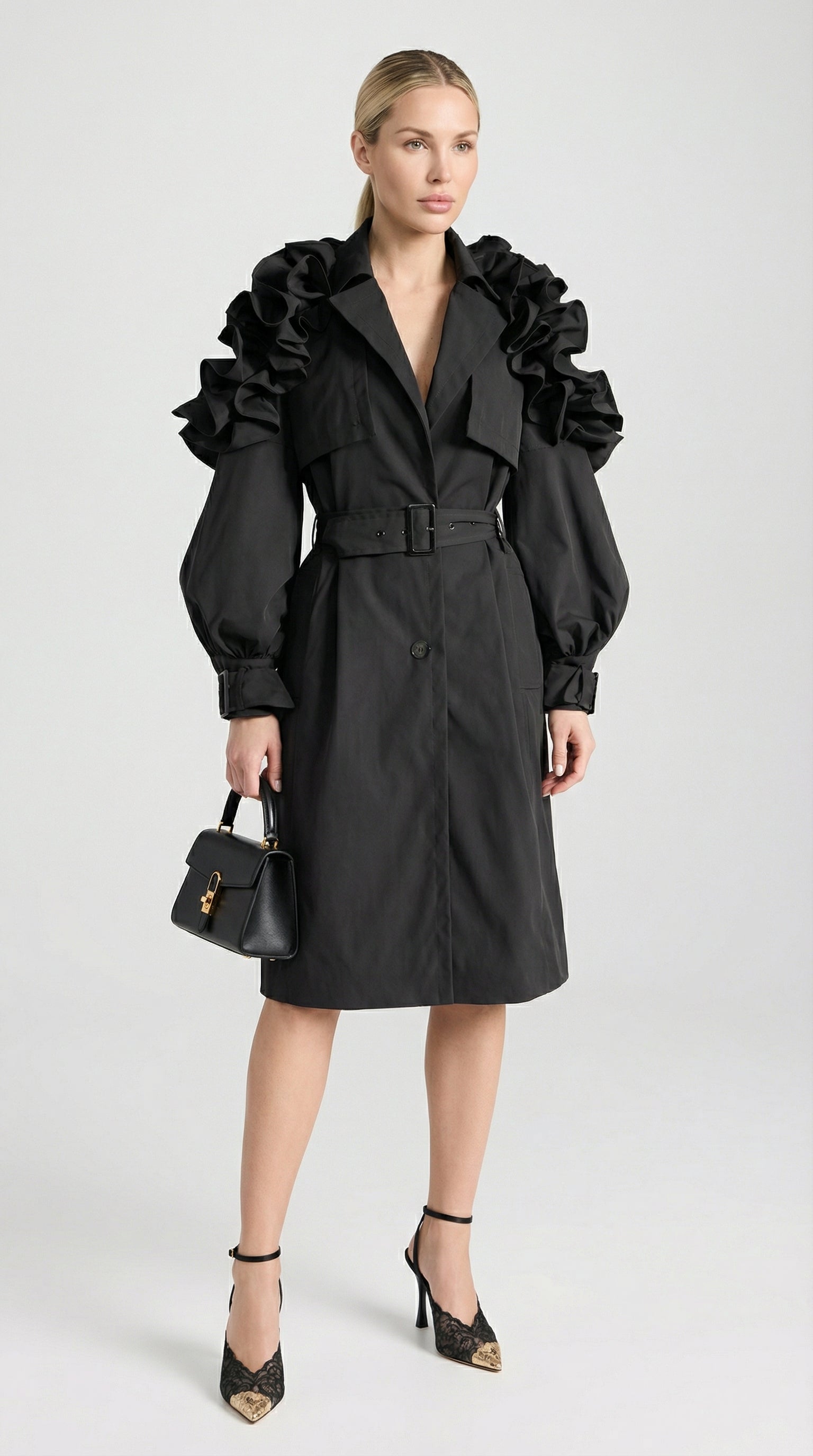 Melia | Ruffle Moment Trench Coat