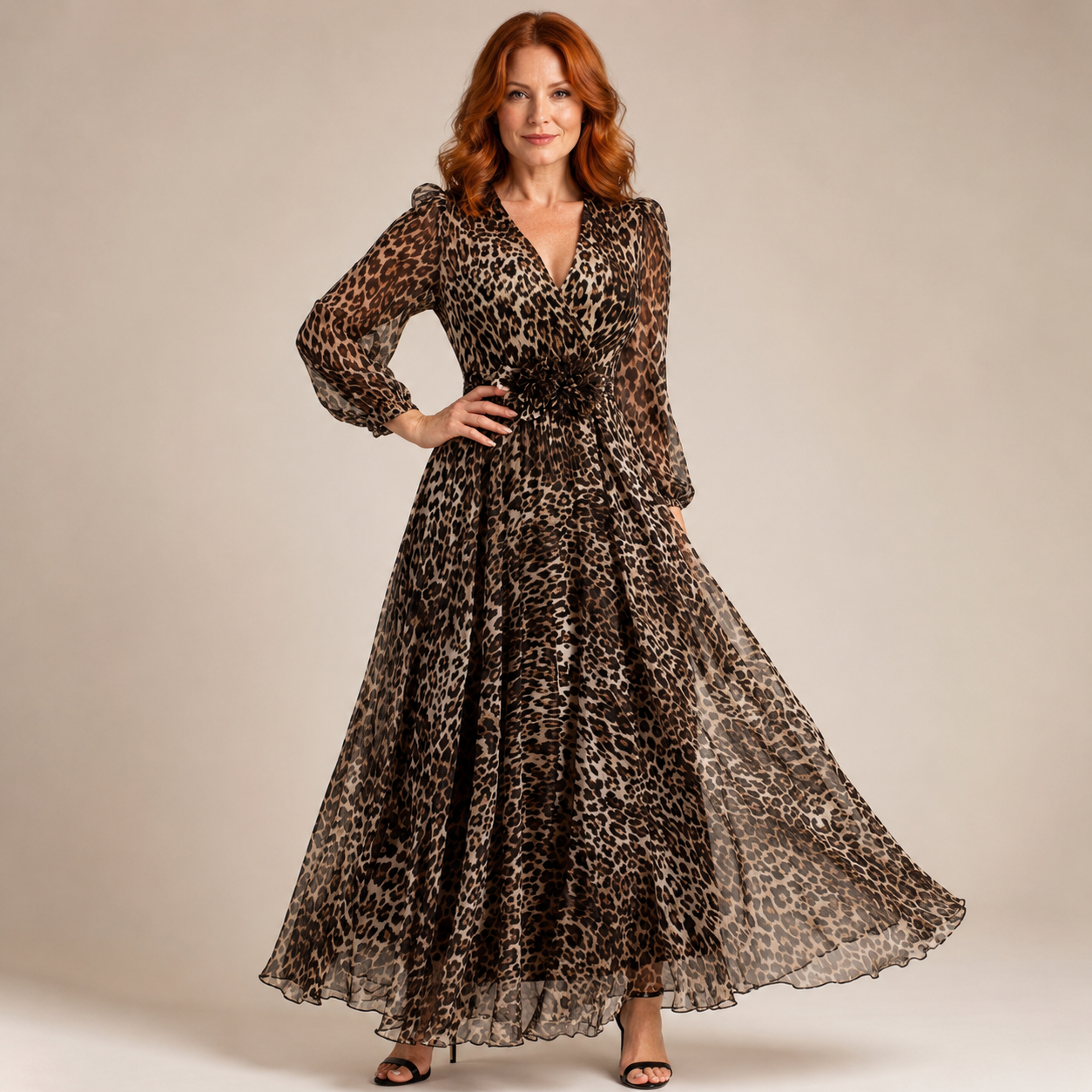 Melia | Solange Leopard Print Maxi Dress