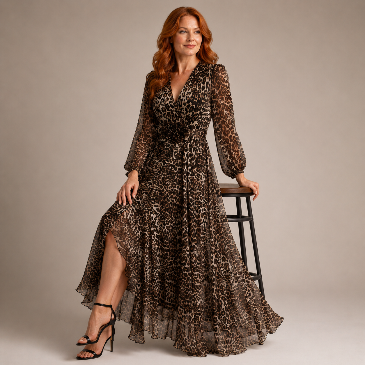Melia | Solange Leopard Print Maxi Dress