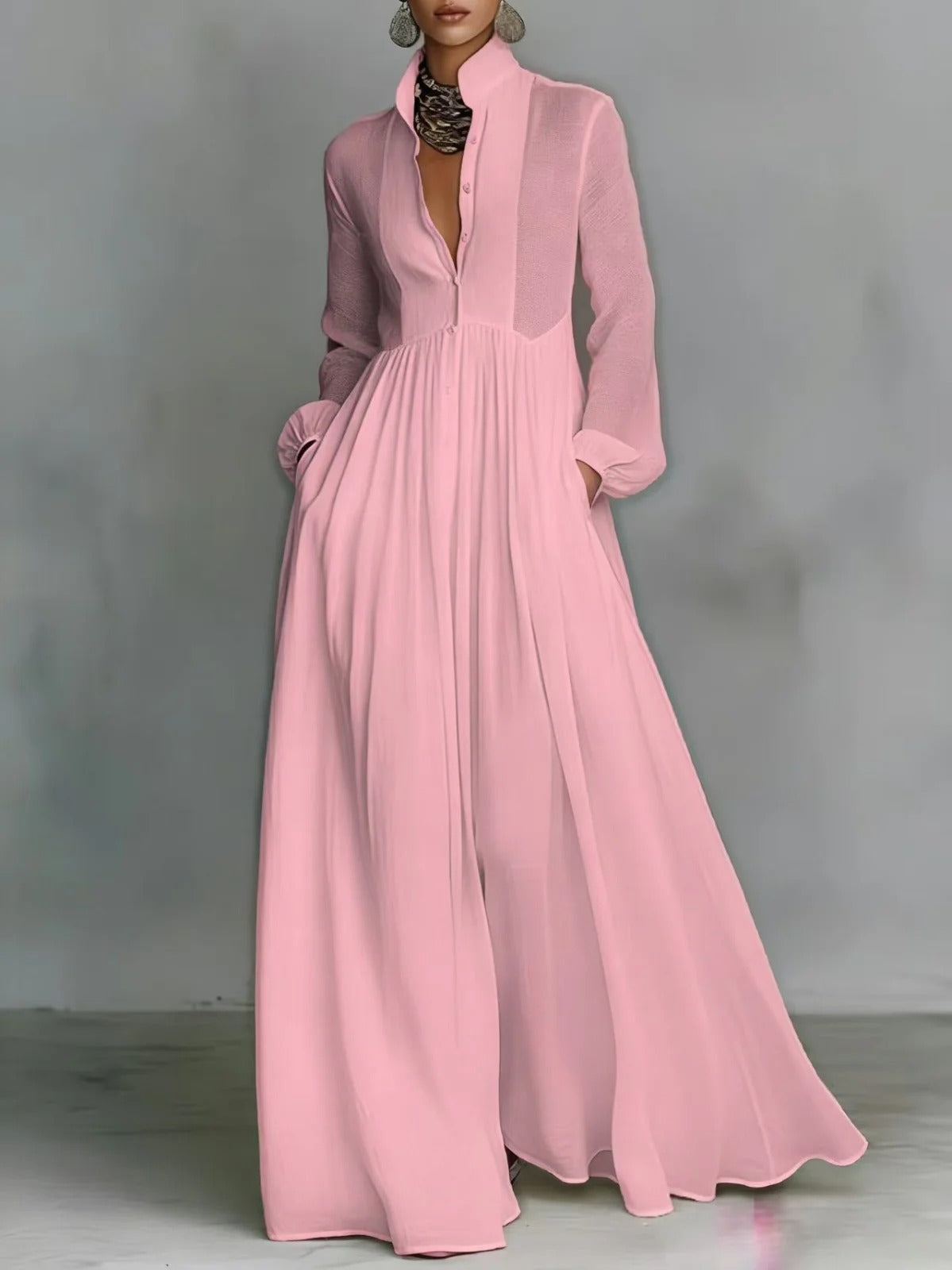 Melia | Ivy Flowing Button-Front Maxi Dress