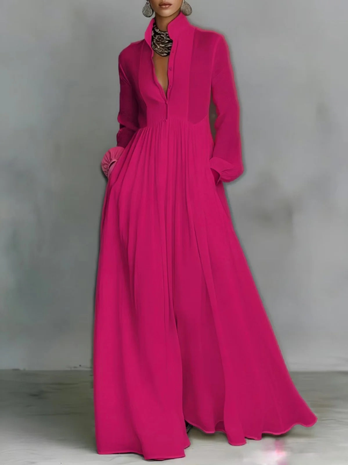 Melia | Helen Flowing Button-Front Maxi Dress