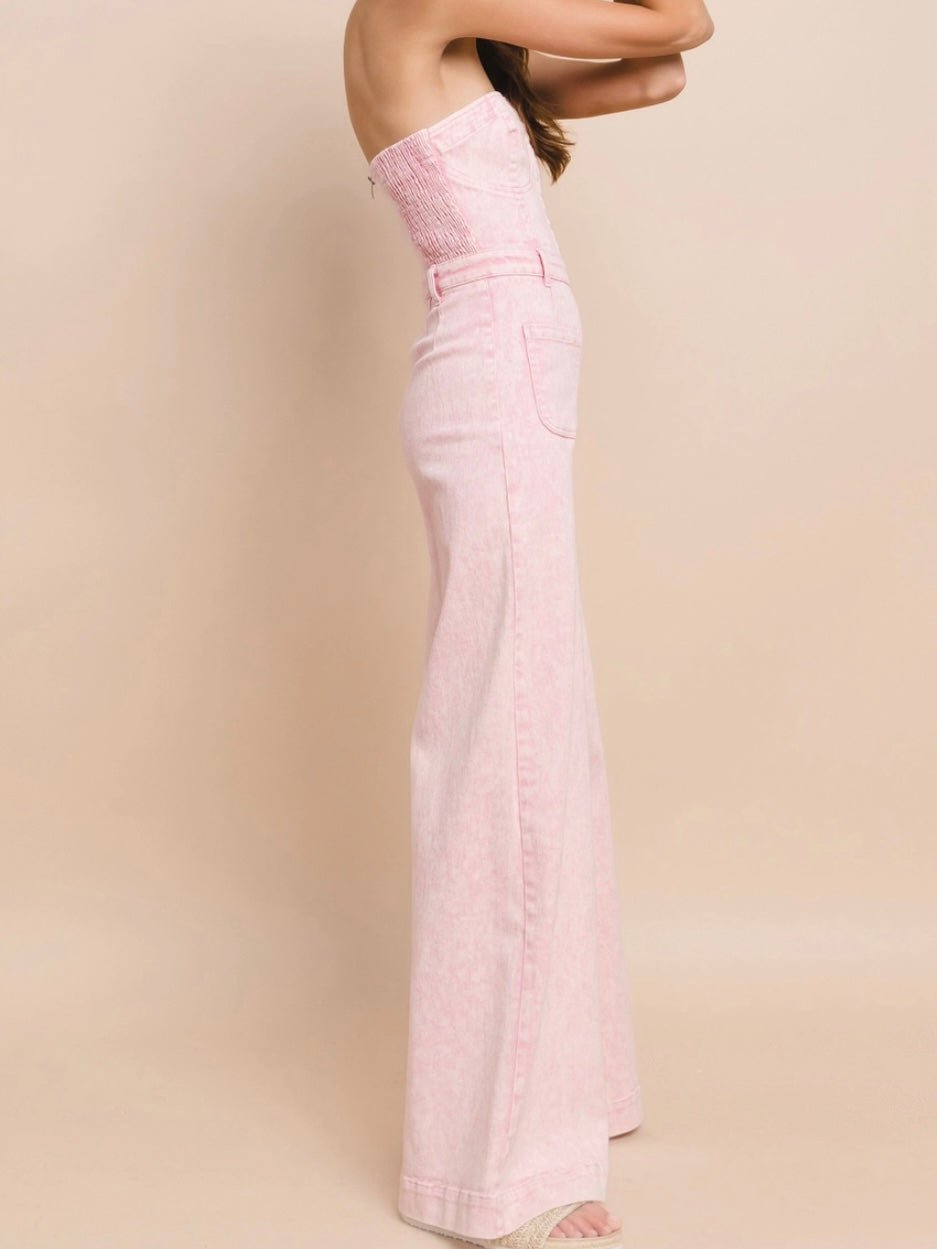 Melia | Just Sweet Pink Denim Jumpsuit