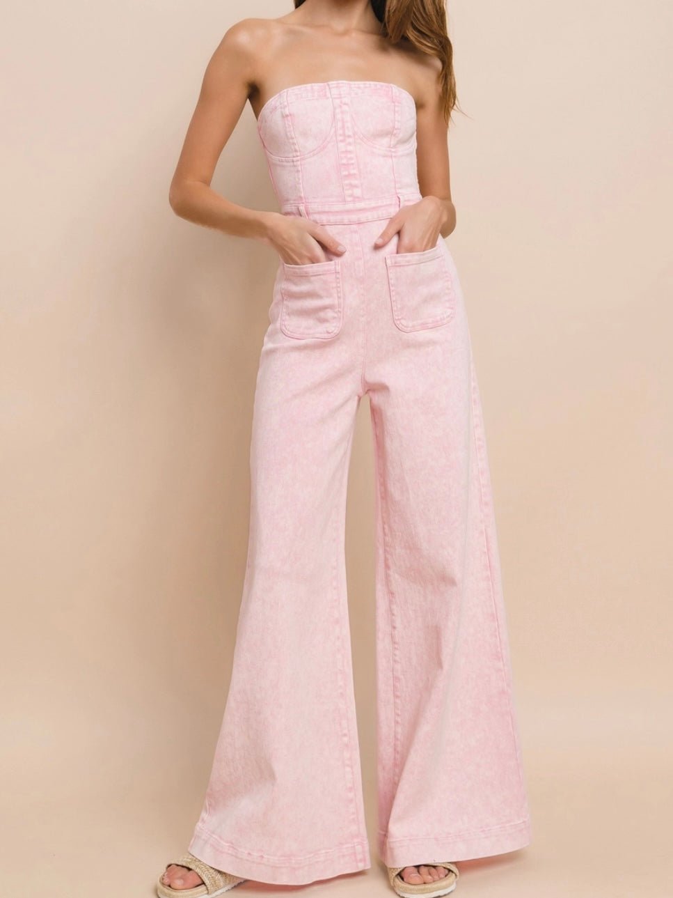 Melia | Just Sweet Pink Denim Jumpsuit