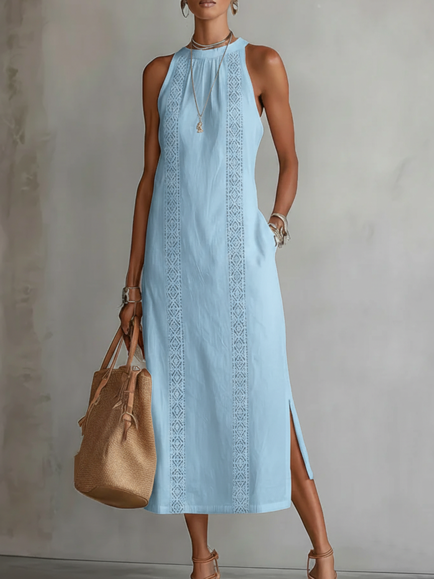 Melia | Nancy Sleeveless Lace Detail Midi Dress