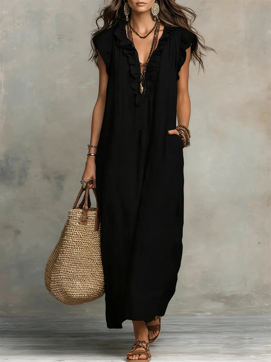 Melia | Sienna Boho Ruffle Maxi Dress