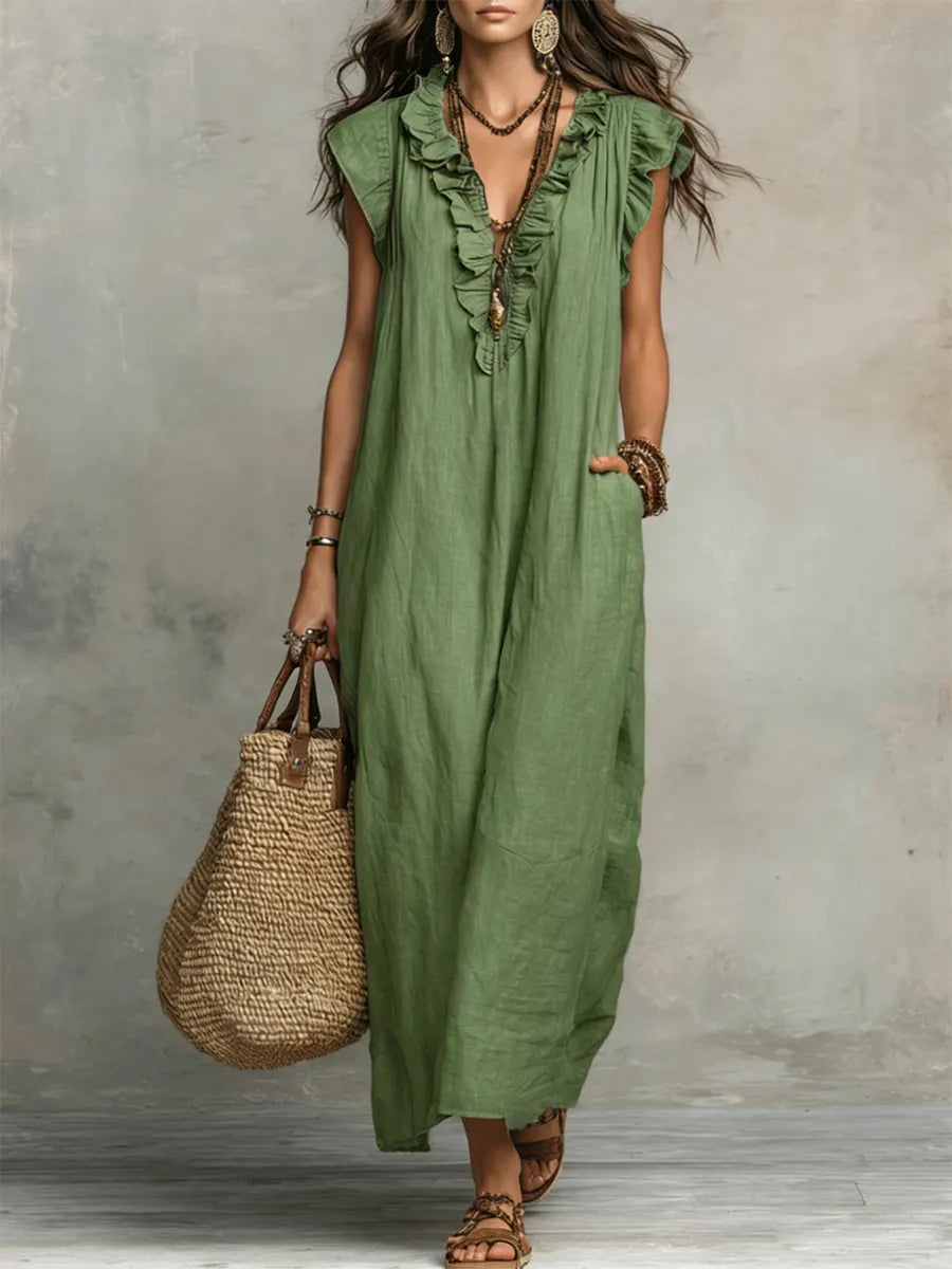 Melia | Sienna Boho Ruffle Maxi Dress