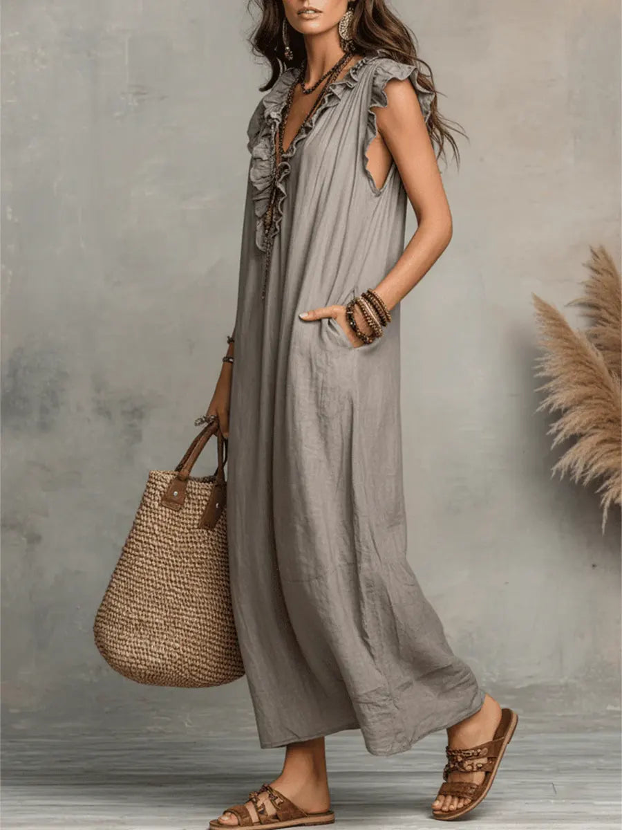Melia | Sienna Boho Ruffle Maxi Dress