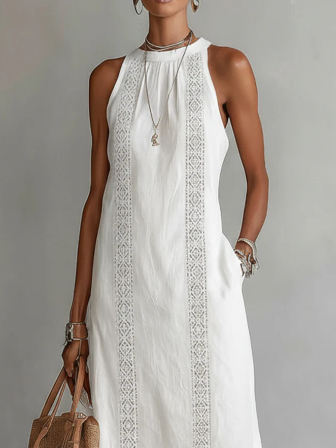 Melia | Julie Sleeveless Lace Detail Midi Dress
