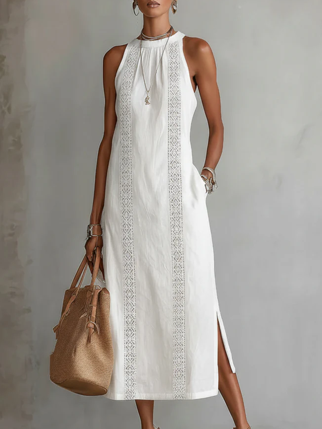 Melia | Julie Sleeveless Lace Detail Midi Dress
