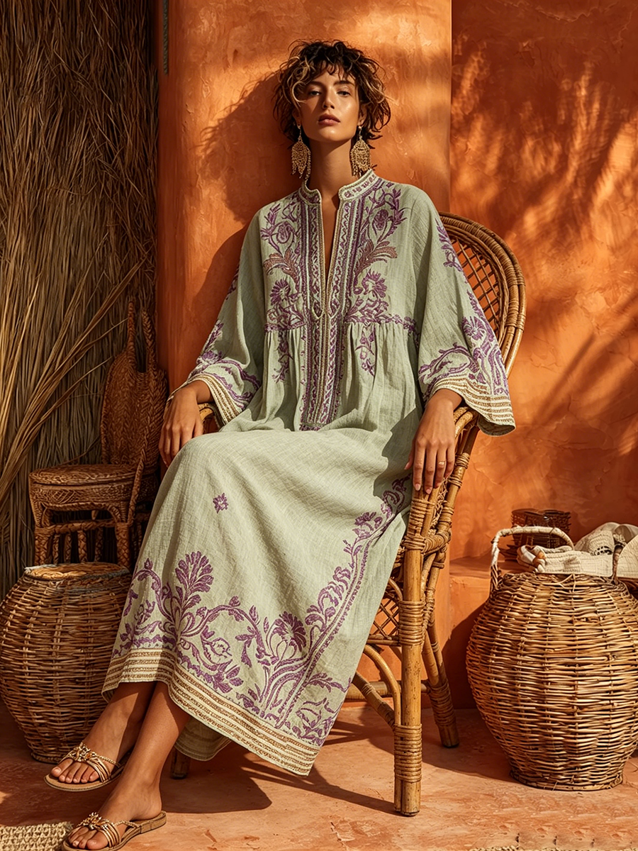 Melia | Isabelle Boho Embroidered Maxi Dress