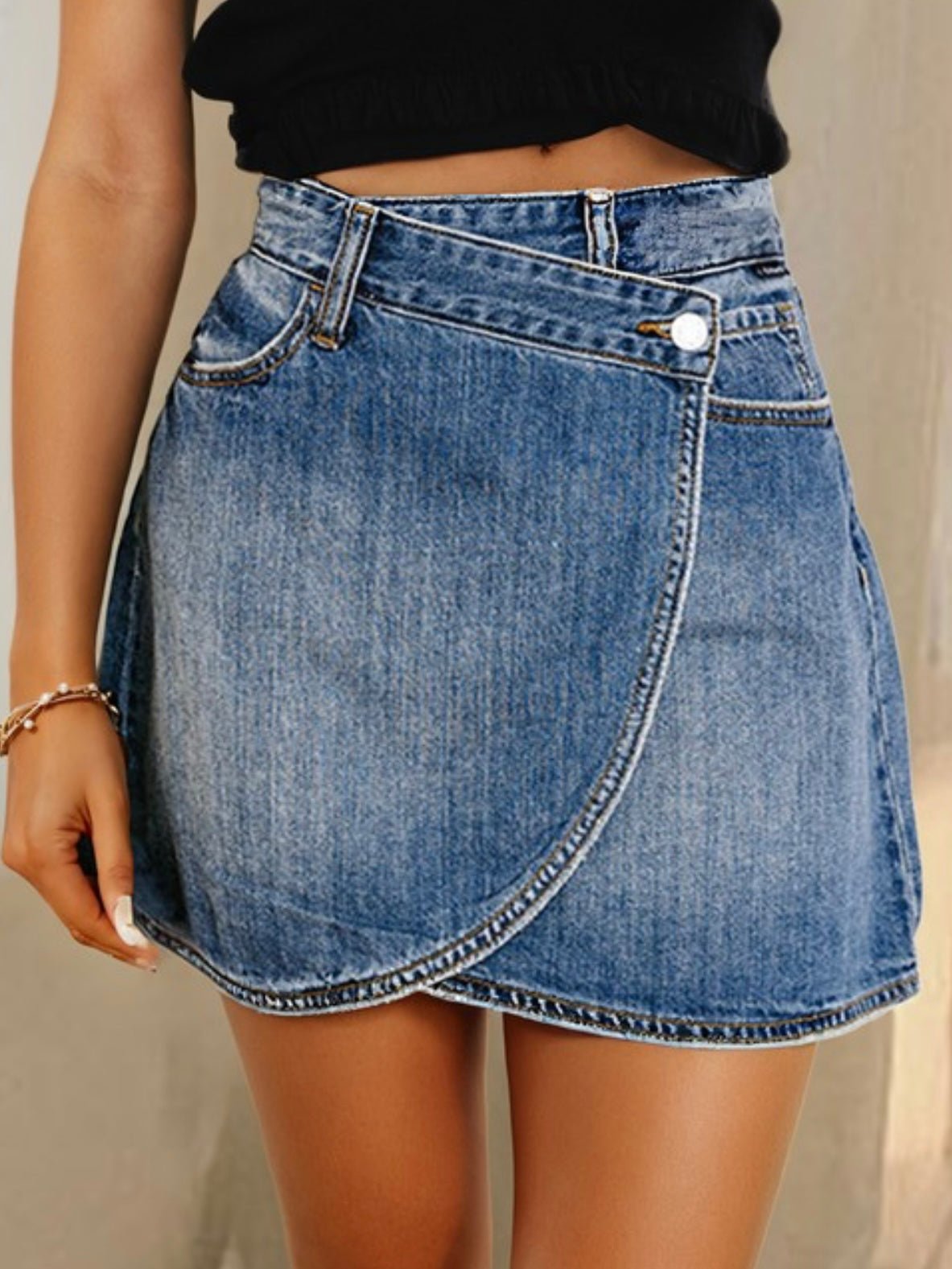 Melia | Wrap Me Up Denim Mini Skirt