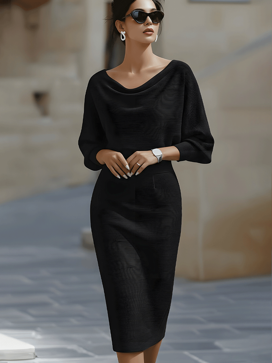 Melia | Lydia Draped Batwing Midi Dress