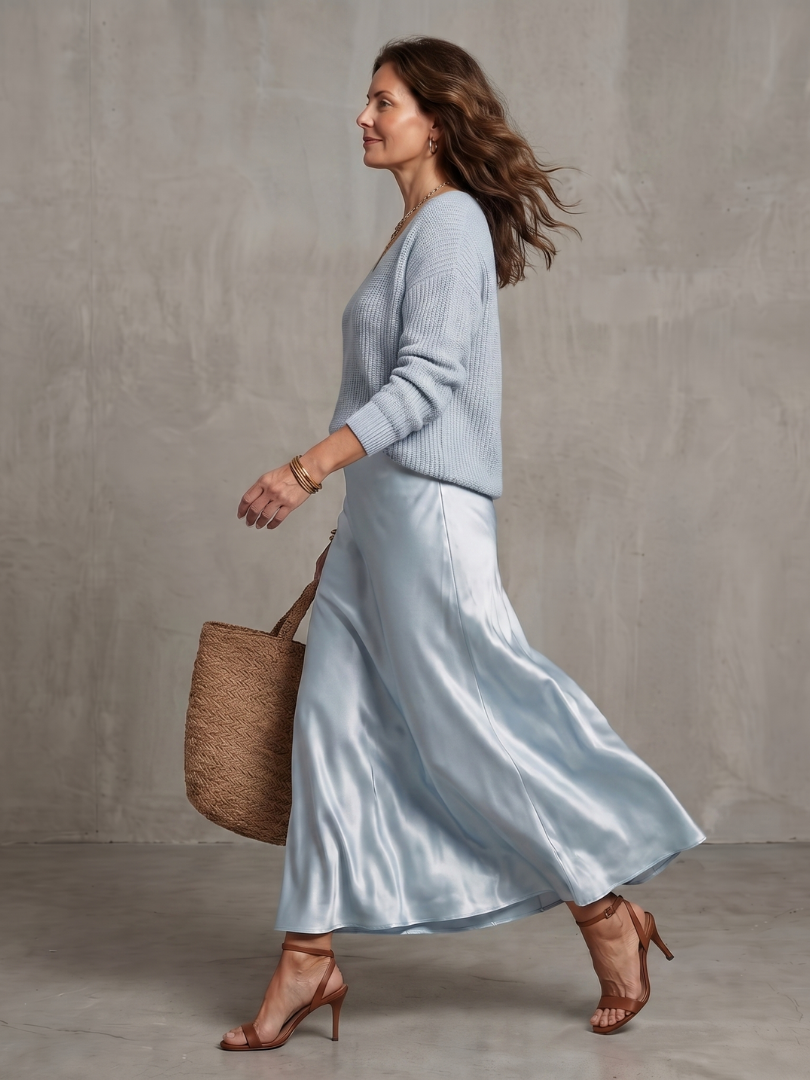 Melia | Ines Satin Skirt Set