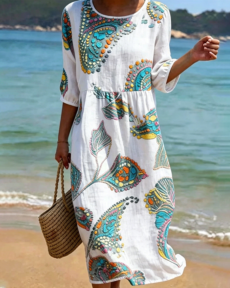 Melia | Margot Printed Gathered Midi Dress