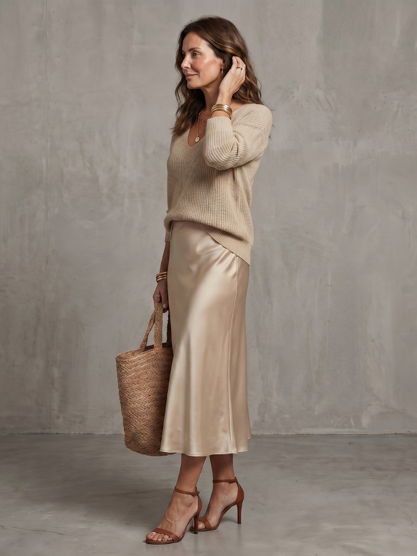 Melia | Ines Satin Skirt Set