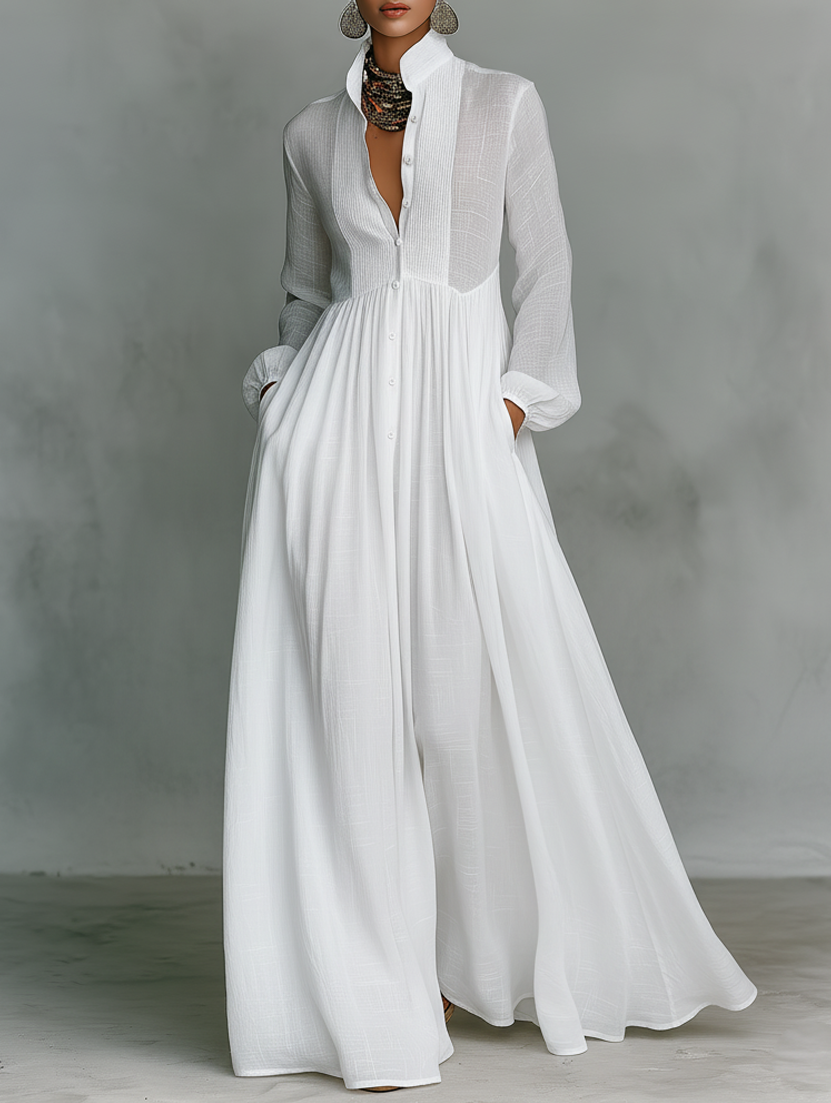 Melia | Serena Flowing Button-Front Maxi Dress