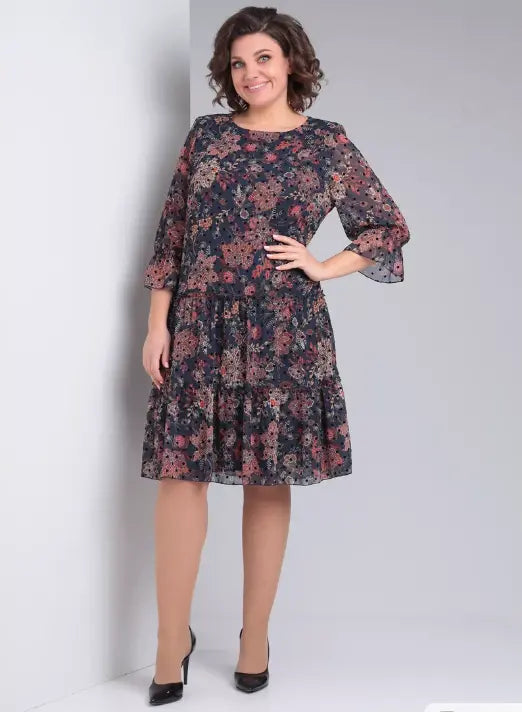 Melia | Oriane Elegant Floral Dress