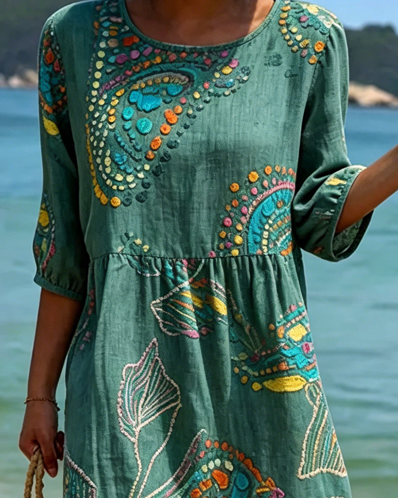 Melia | Margot Printed Gathered Midi Dress