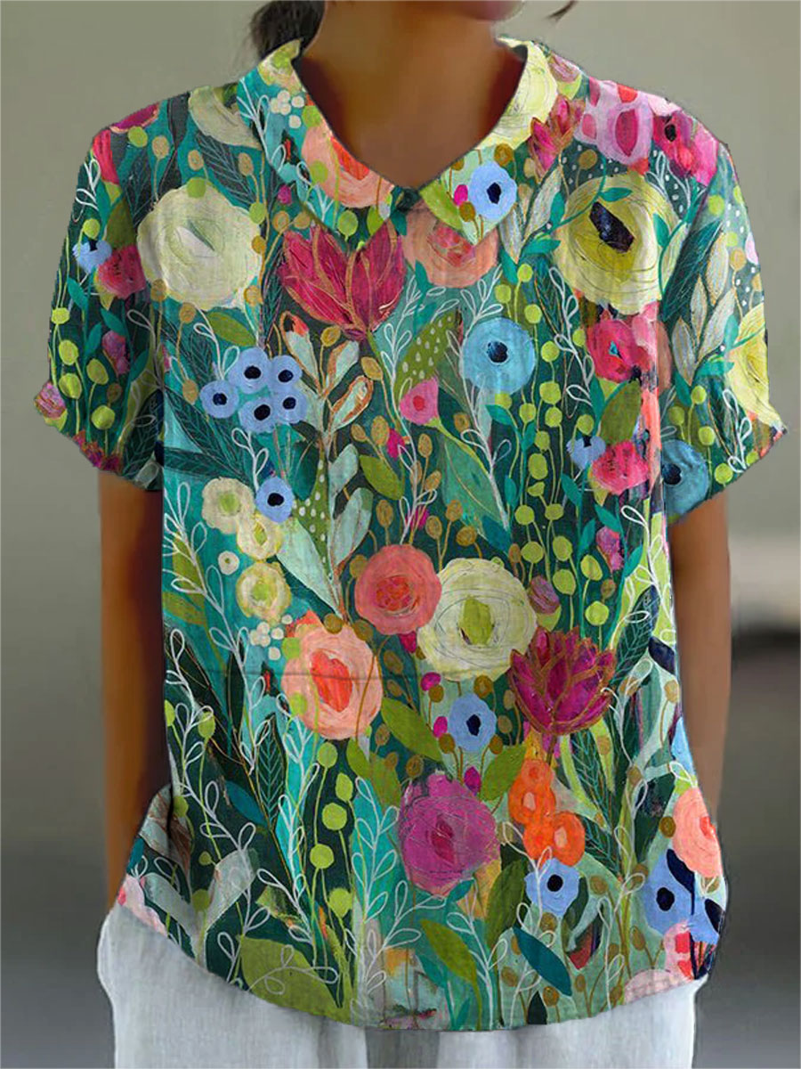 Melia | Daisy Watercolor Floral Shirt