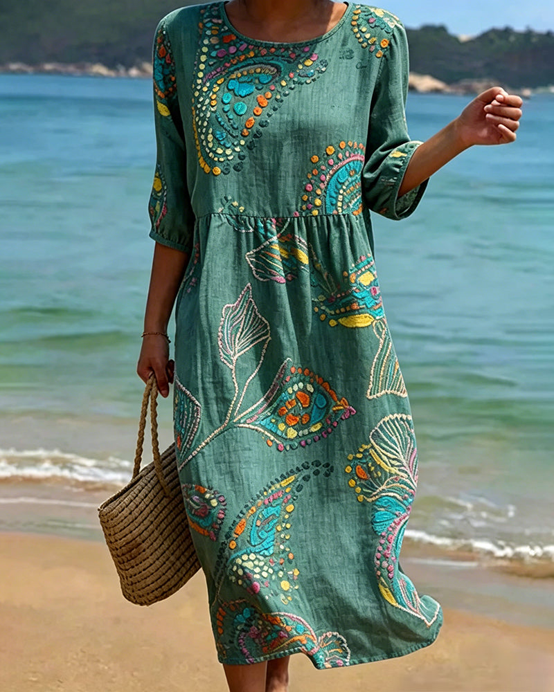 Melia | Margot Printed Gathered Midi Dress