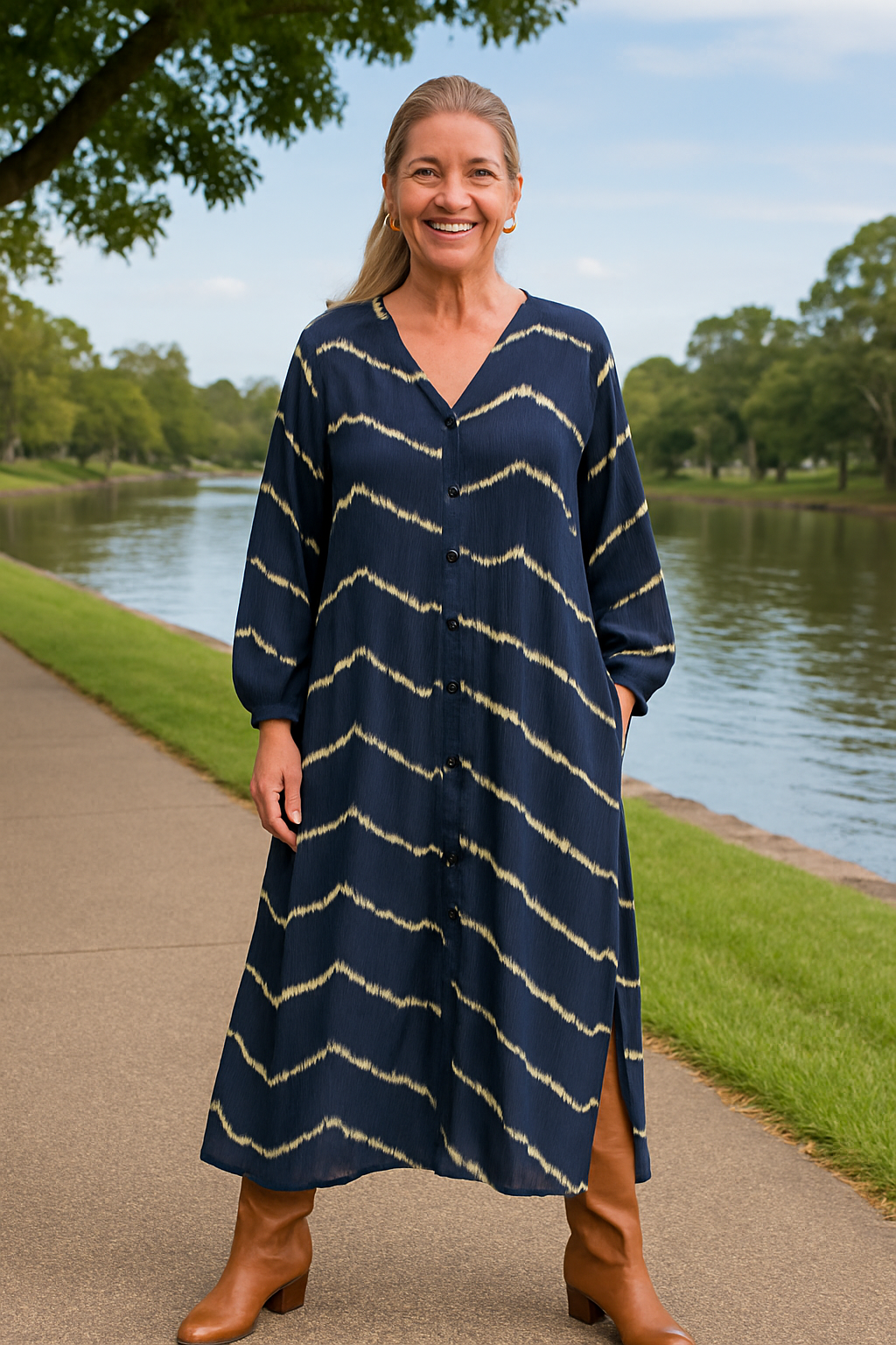Melia | Selora Boho Stripe Comfort Dress