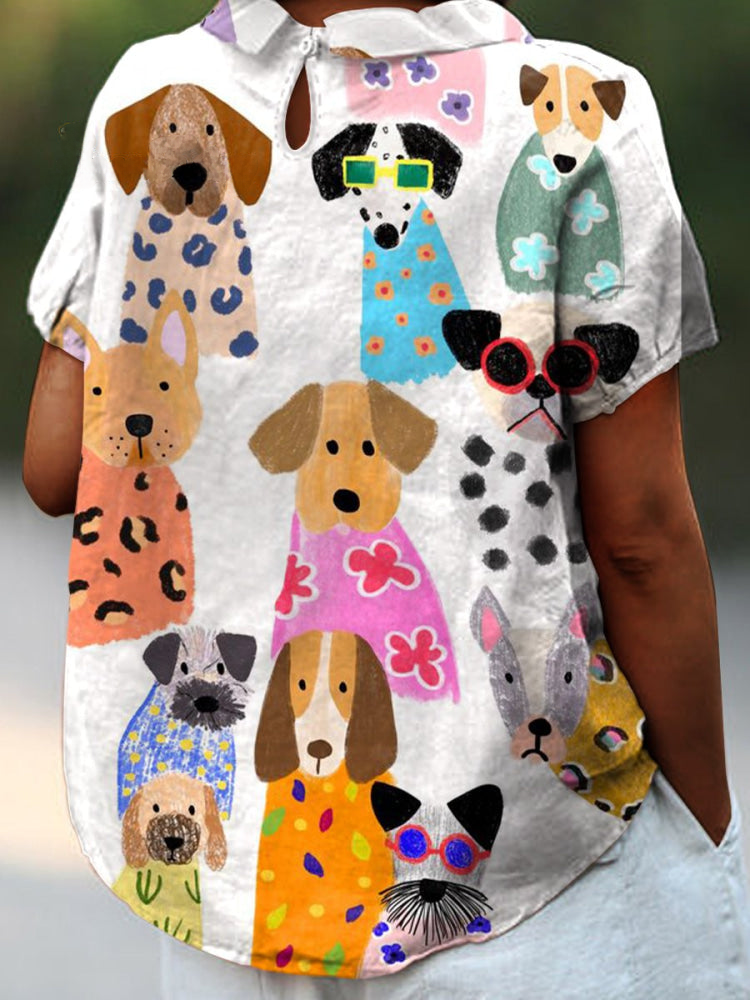 Melia | Tilly Dog Print Shirt