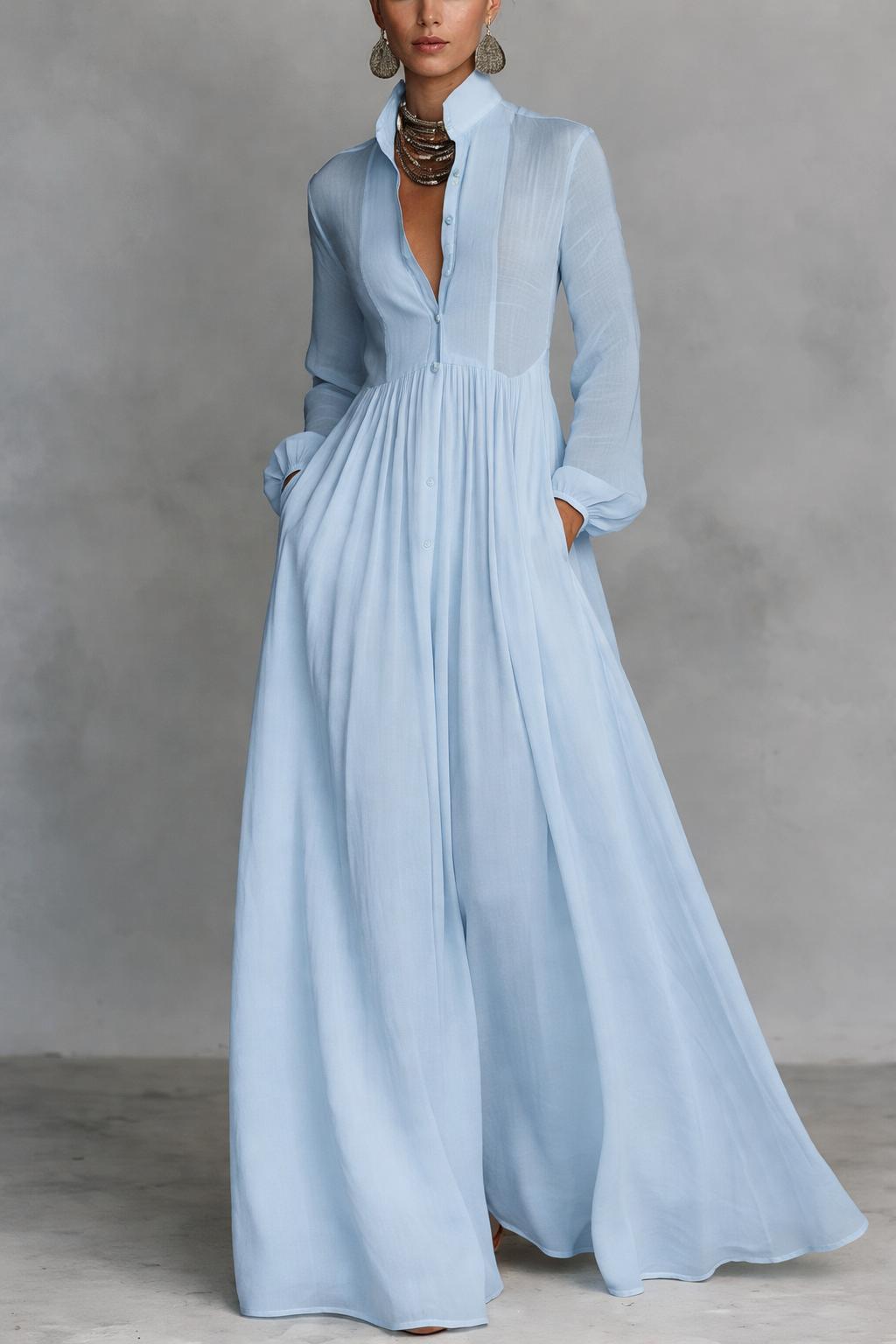 Melia | Serena Flowing Button-Front Maxi Dress