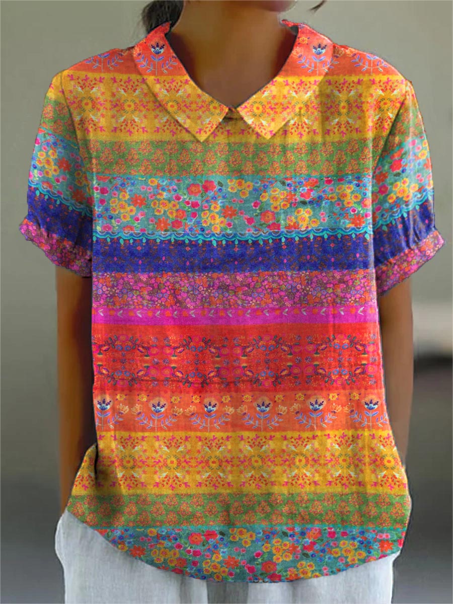 Melia | Maya Floral Striped Shirt