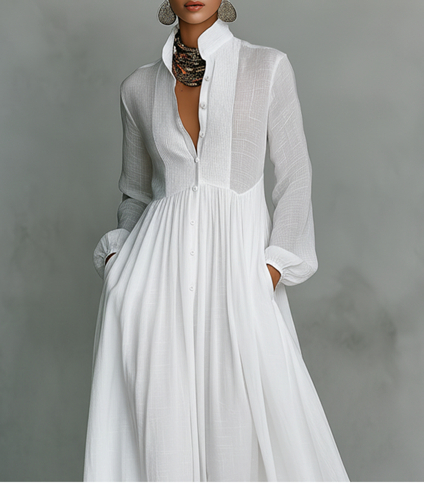 Melia | Serena Flowing Button-Front Maxi Dress