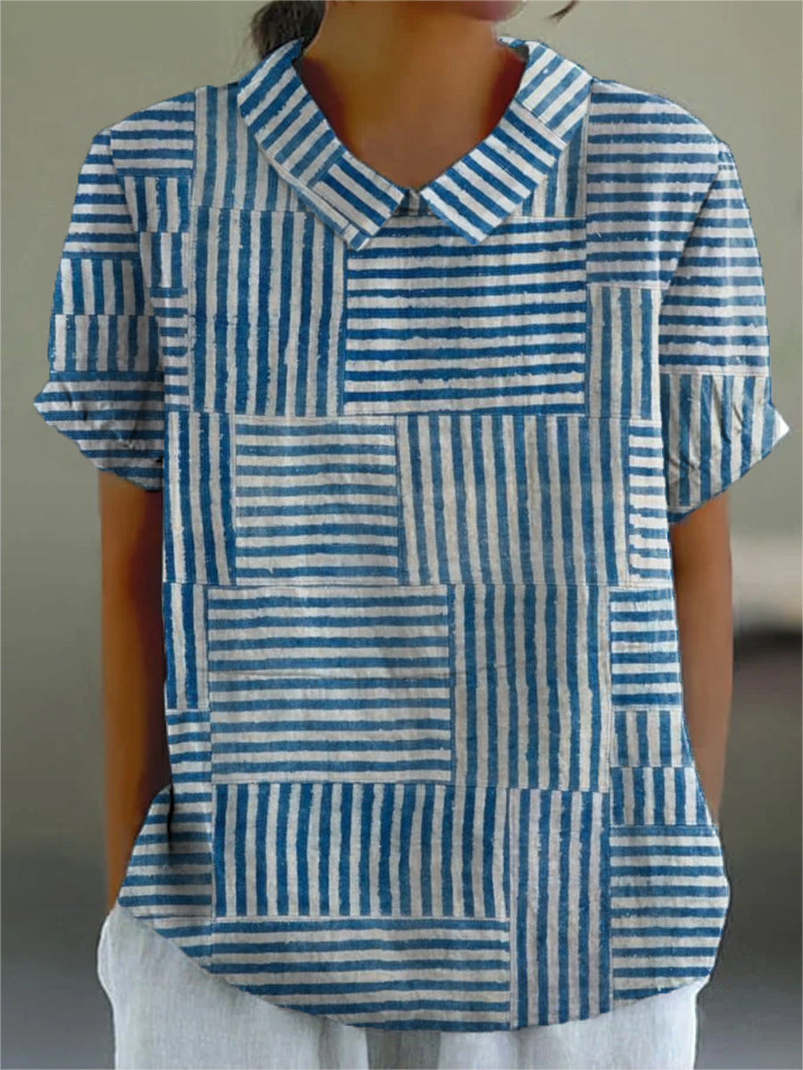 Melia | Amelia Striped Patchwork Shirt