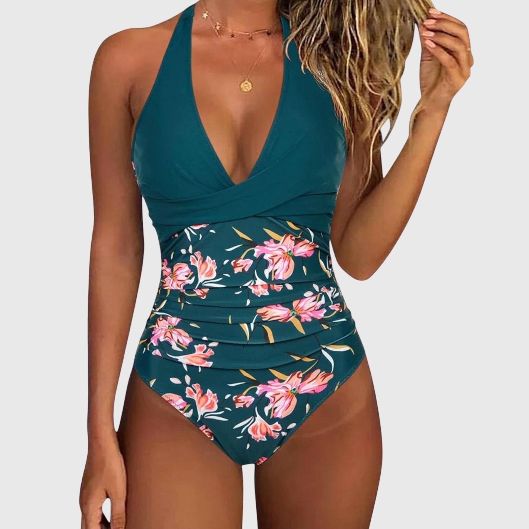 Melia | Flore V-Neck Elegant Swimsuit