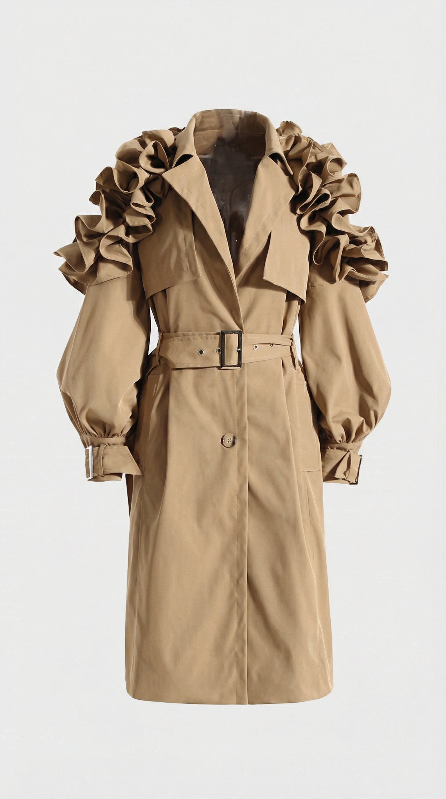 Melia | Ruffle Moment Trench Coat