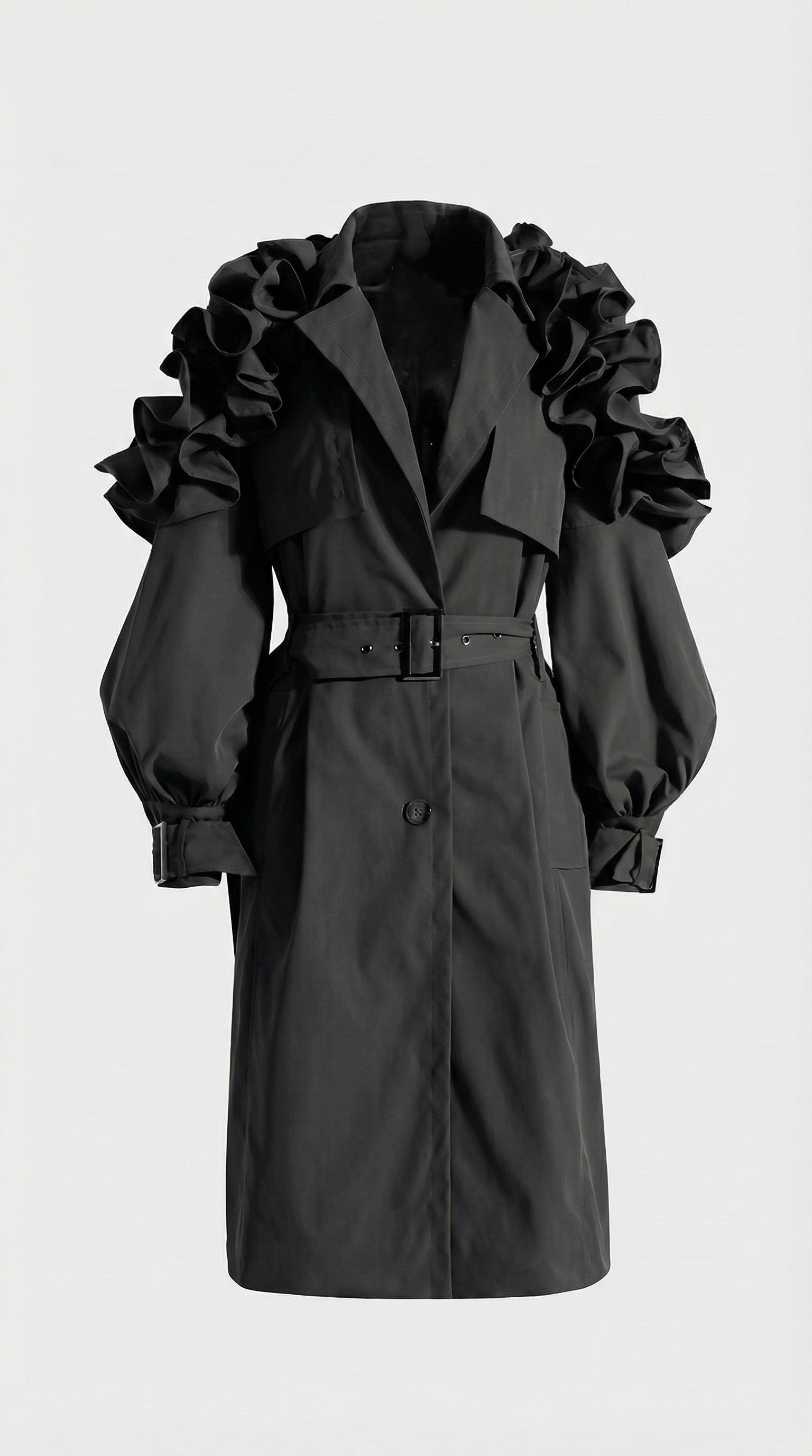 Melia | Ruffle Moment Trench Coat