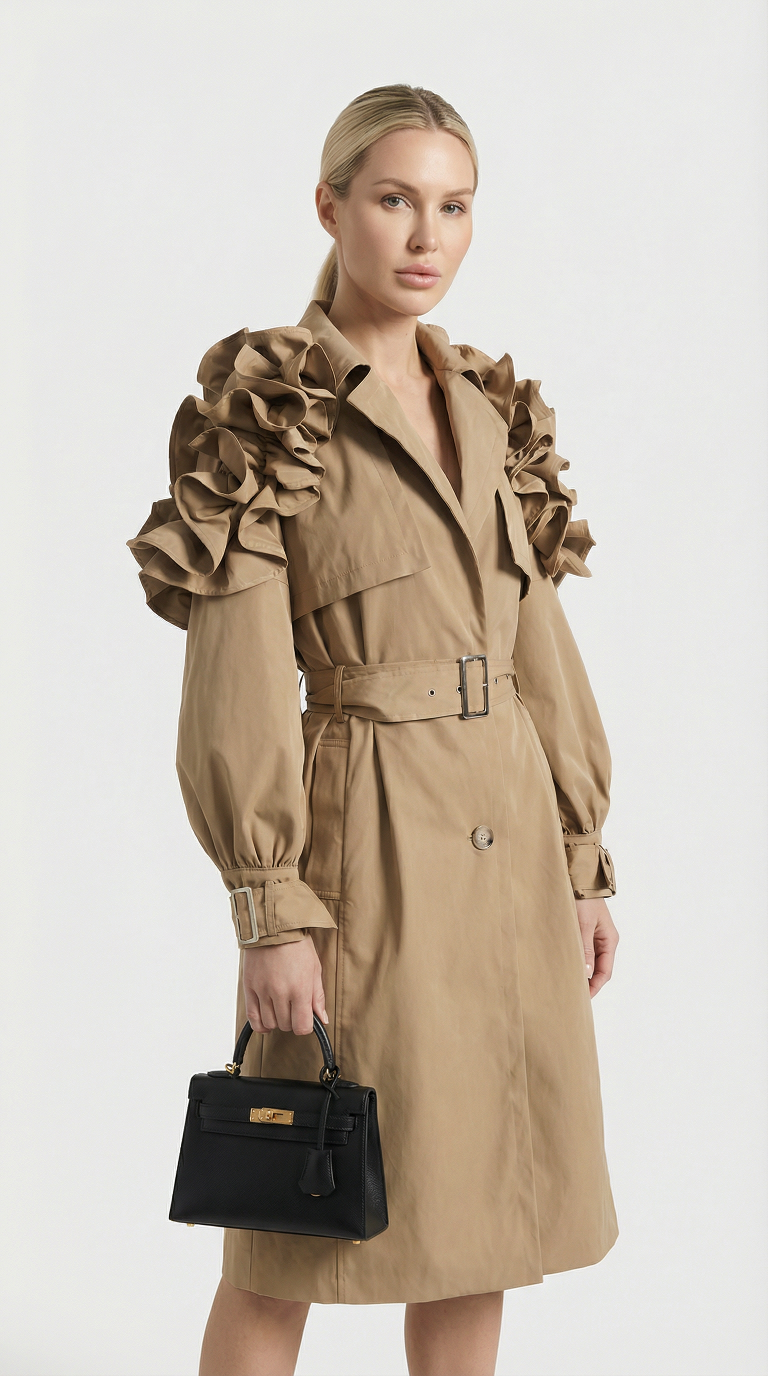 Melia | Ruffle Moment Trench Coat