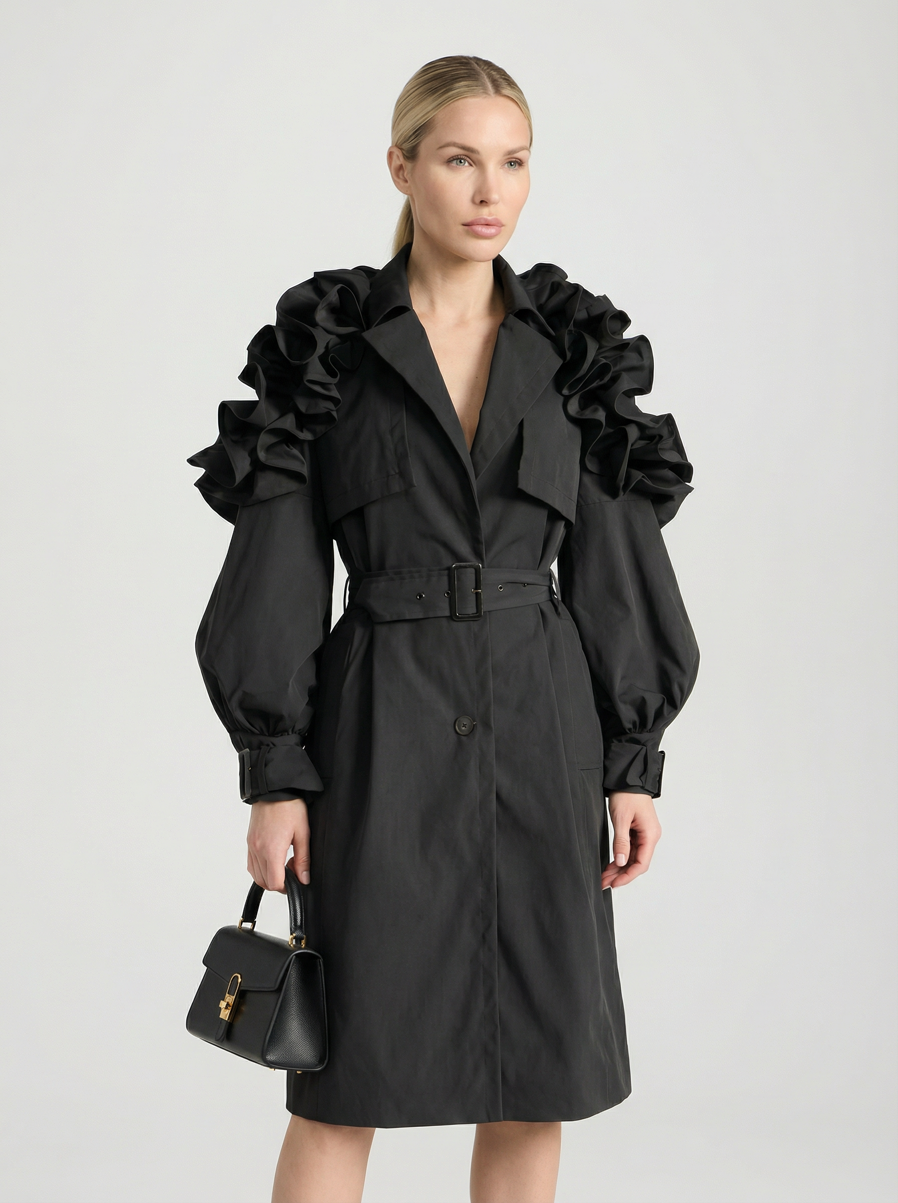 Melia | Ruffle Moment Trench Coat