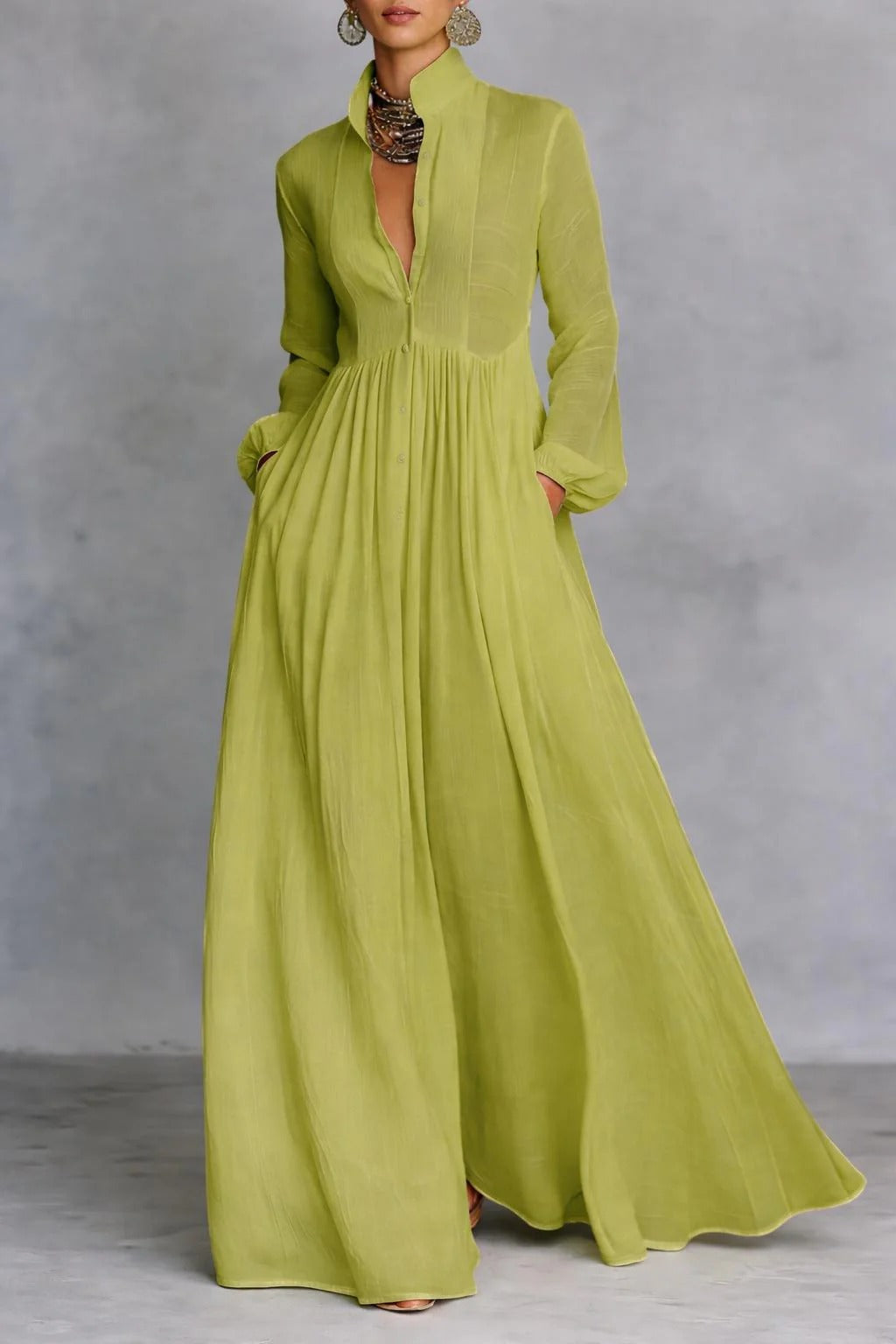 Melia | Patricia Flowing Button-Front Maxi Dress
