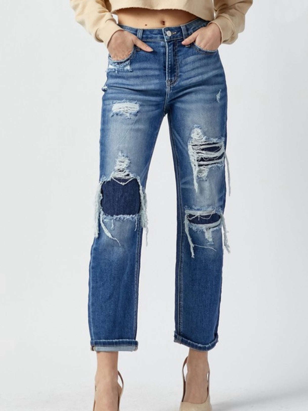 Melia | Lourdes Distressed Denim Jeans