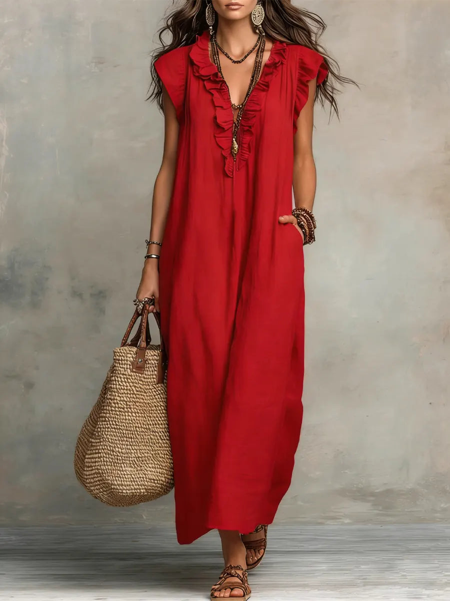 Melia | Sienna Boho Ruffle Maxi Dress