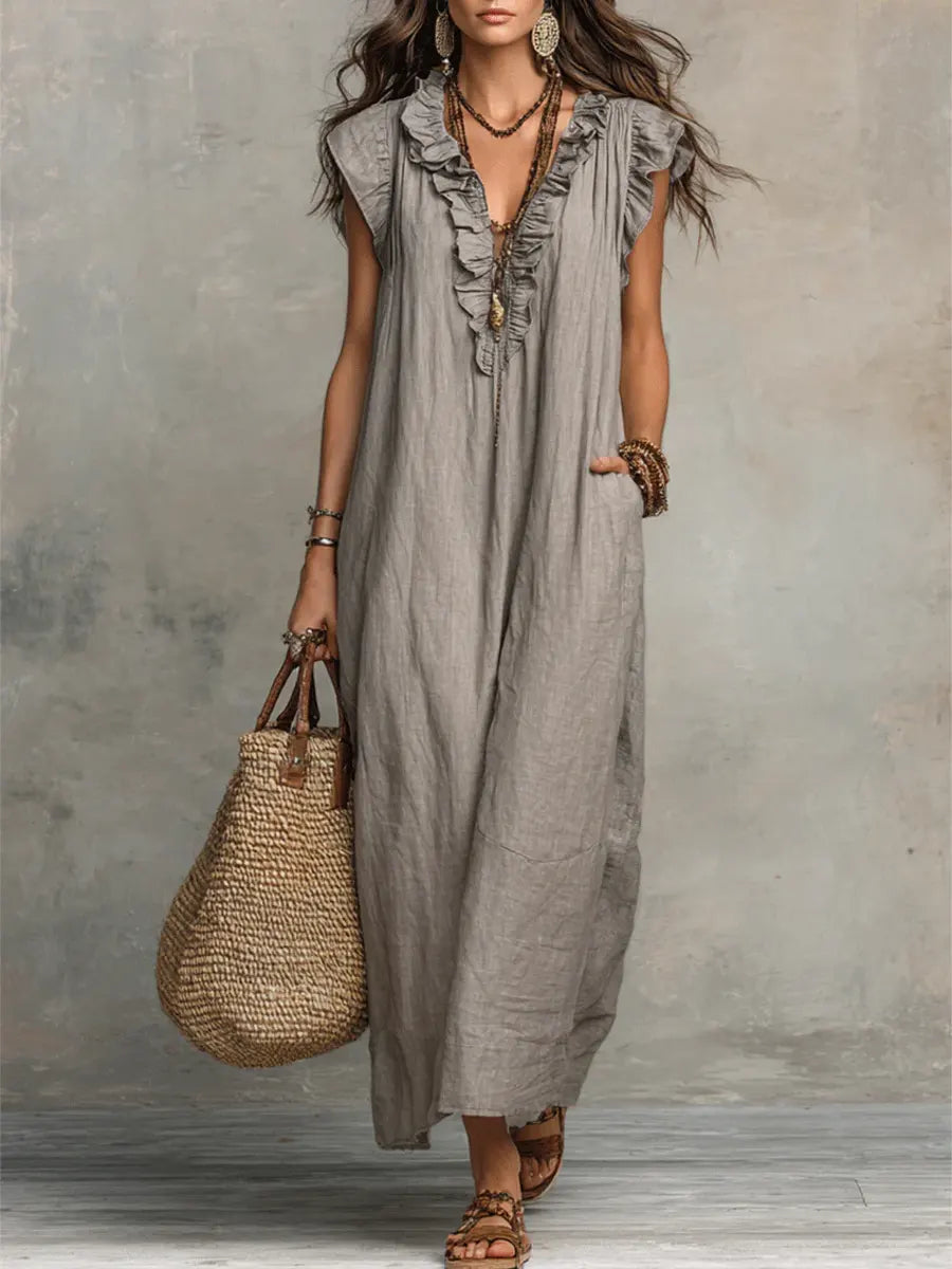 Melia | Sienna Boho Ruffle Maxi Dress